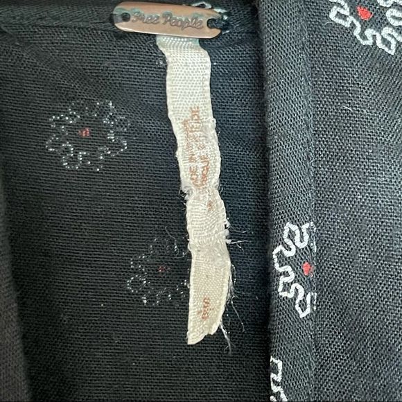 Free People Ny Printed Beck Mini Dress Womens Small Petite Black Floral - Picture 11 of 12